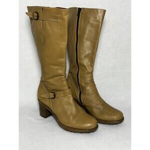 Dansko Women's Nevada Amaretto 39 Leather Side Zip Tall Riding Boots 7.5